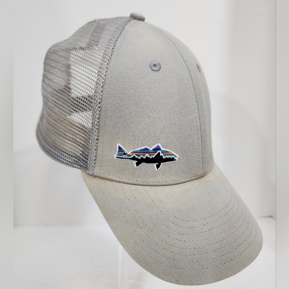 Patagonia Mens Stand Up Trout Trucker Hat One Size Baseball Hat Cap Lived In - Picture 9 of 10